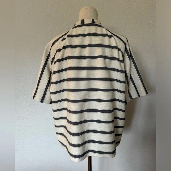 SALE! Lafayette 148 New York Striped Short Sleeve Jacket size Large - Picture 6 of 14